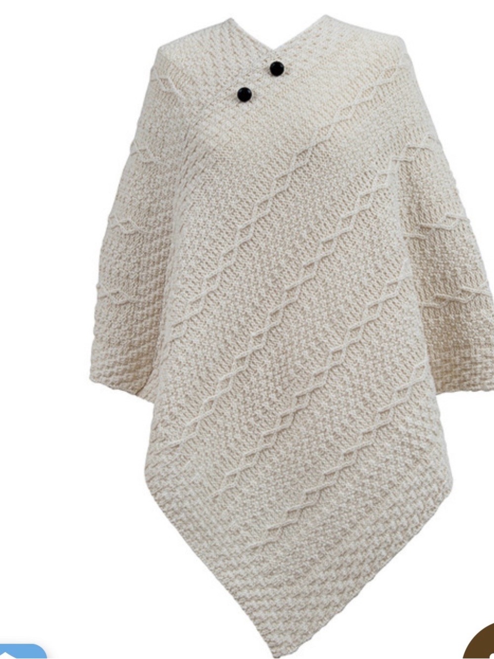 Morgan Clan Aran merino wool poncho one size wool sweater